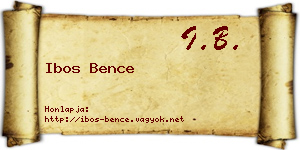 Ibos Bence névjegykártya